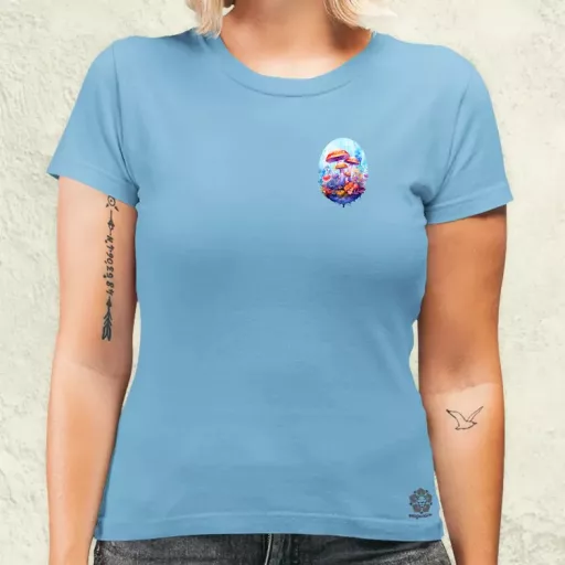 Kawaii varázsgomba zseb női póló