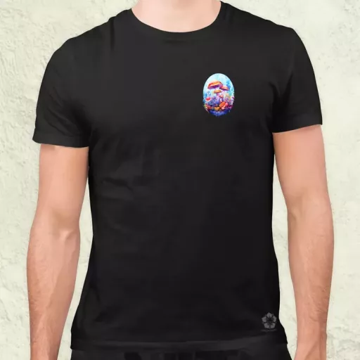 Kawaii varázsgomba zseb férfi póló