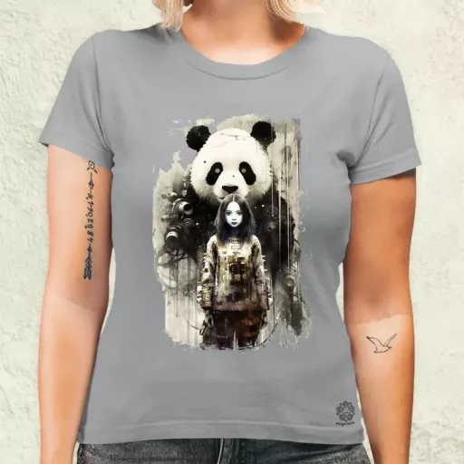 Lány és Panda v1 női póló