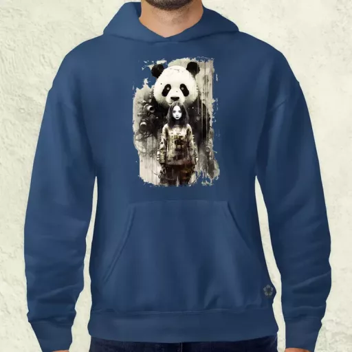 Lány és Panda v1 férfi pulóver