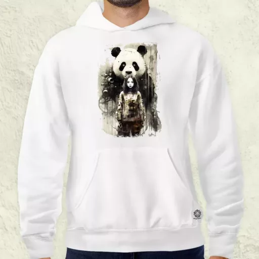 Lány és Panda v1 férfi pulóver