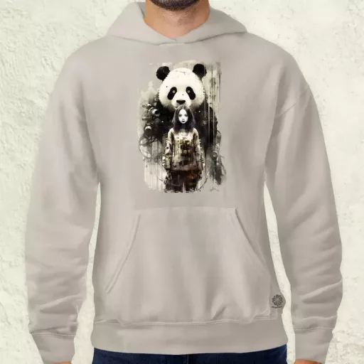 Lány és Panda v1 férfi pulóver