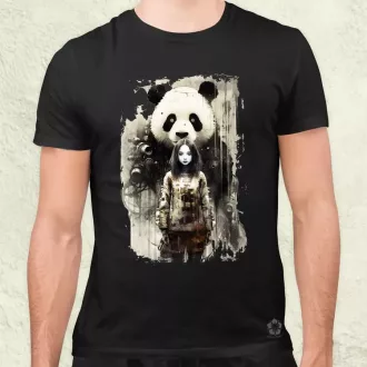 Lány és Panda v1 férfi póló