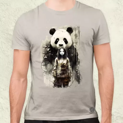 Lány és Panda v1 férfi póló