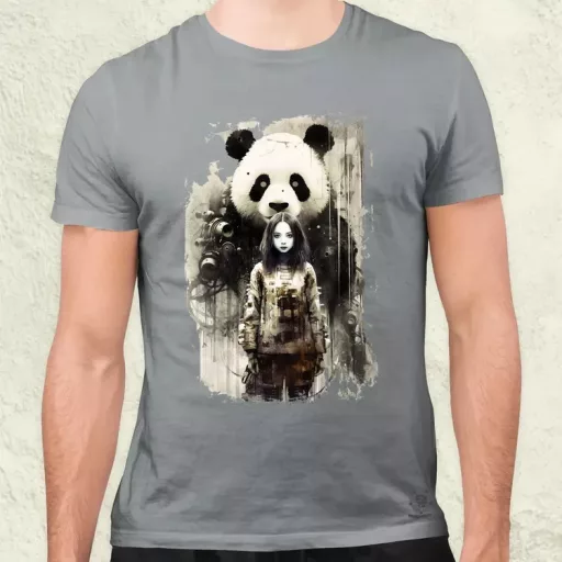 Lány és Panda v1 férfi póló