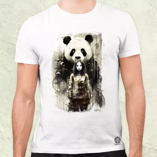 Lány és Panda v1 férfi póló