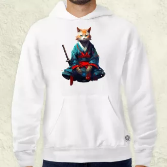 Szamuráj macska v4 férfi pulóver