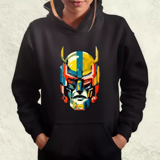 Szimetrikus mecha fej v1 női pulóver