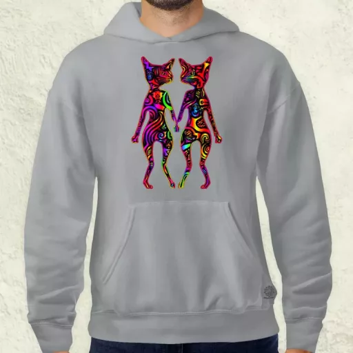 DMT művészet cicák v2 férfi pulóver