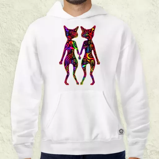 DMT művészet cicák v2 férfi pulóver