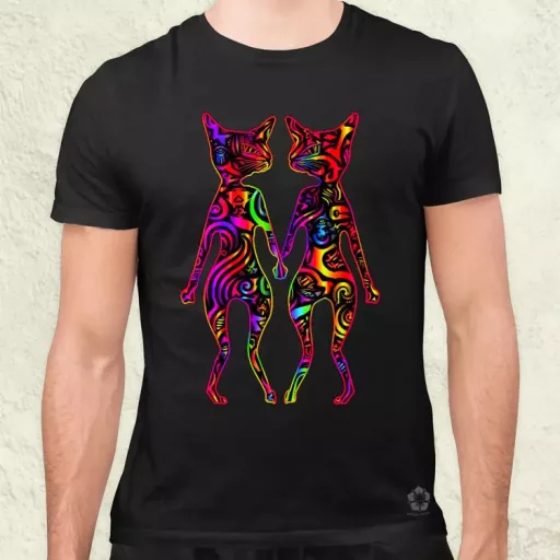 DMT művészet cicák v2 férfi póló