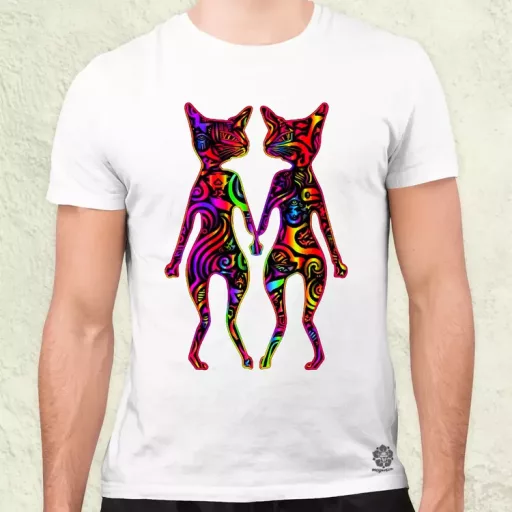 DMT művészet cicák v2 férfi póló