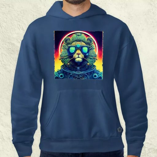 Pszichedelikus Steampunk Oroszlán v2 férfi pulóver