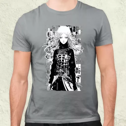 Cyberpunk manga lány v2 férfi póló