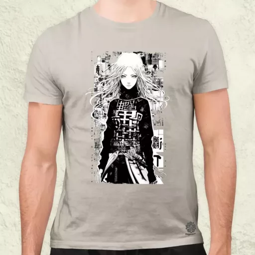 Cyberpunk manga lány v2 férfi póló