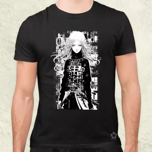 Cyberpunk manga lány v2 férfi póló