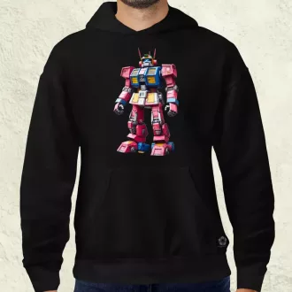 Pink mecha férfi pulóver