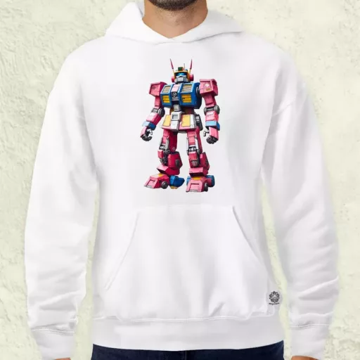 Pink mecha férfi pulóver