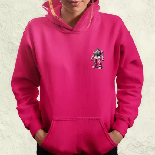 Pink mecha zseb női pulóver