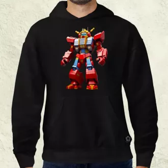 Piros mecha férfi pulóver