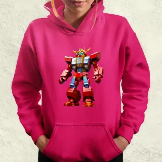 Piros mecha női pulóver