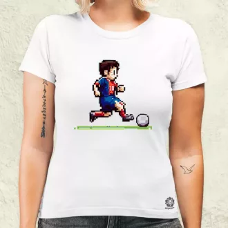 Messi labdával pixelart női póló