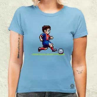 Messi labdával pixelart női póló