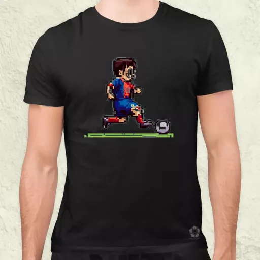Messi labdával pixelart férfi póló