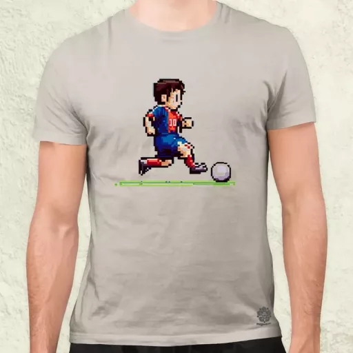 Messi labdával pixelart férfi póló
