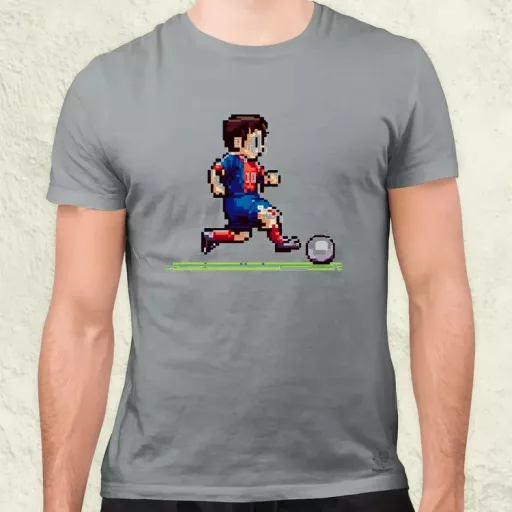 Messi labdával pixelart férfi póló