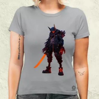 Cyberpunk anime kiborg szamuráj v1 női póló