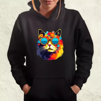 Hippi macska v1 női pulóver