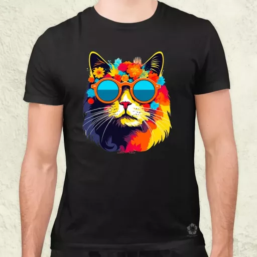 Hippi macska v1 férfi póló