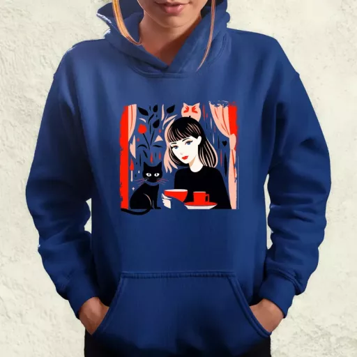 Lány és kávé v1 női pulóver