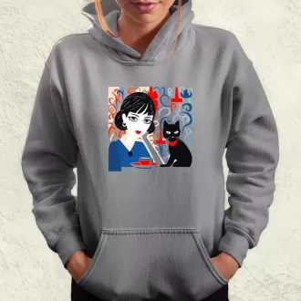Lány és kávé v2 női pulóver