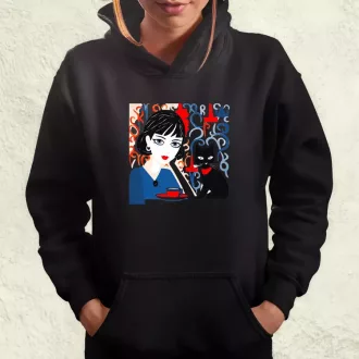 Lány és kávé v2 női pulóver