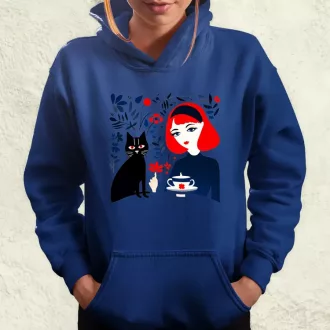 Lány és kávé v4 női pulóver