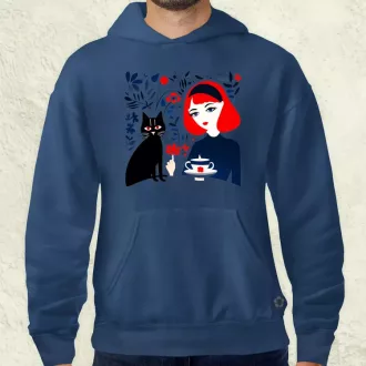 Lány és kávé v4 férfi pulóver