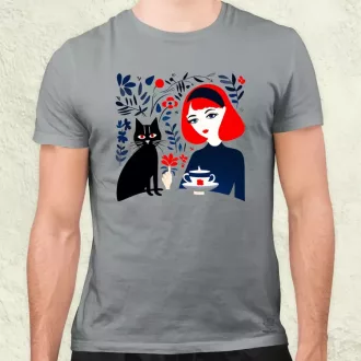 Lány és kávé v4 férfi póló