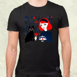 Lány és kávé v4 férfi póló