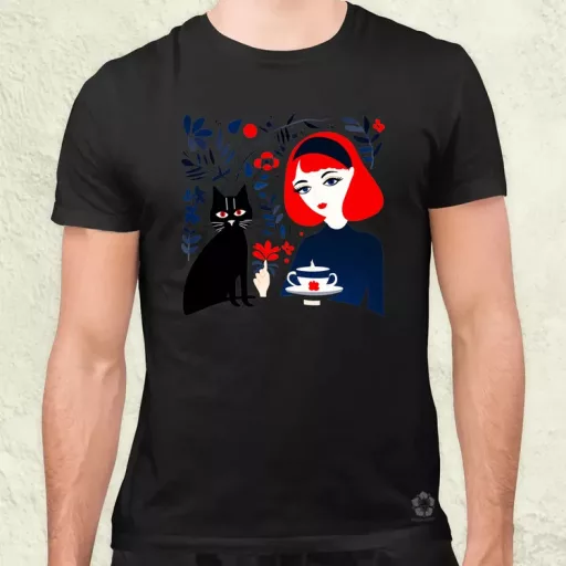 Lány és kávé v4 férfi póló