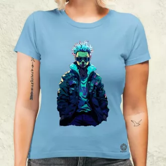 Pixelart cyberpunk hacker v1 női póló