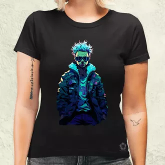 Pixelart cyberpunk hacker v1 női póló