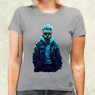 Pixelart cyberpunk hacker v1 női póló