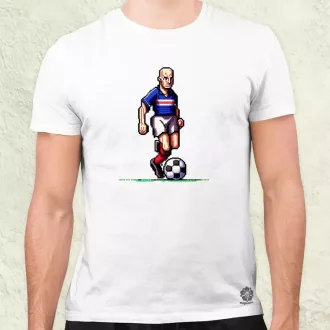 Zidane labdával pixelart férfi póló