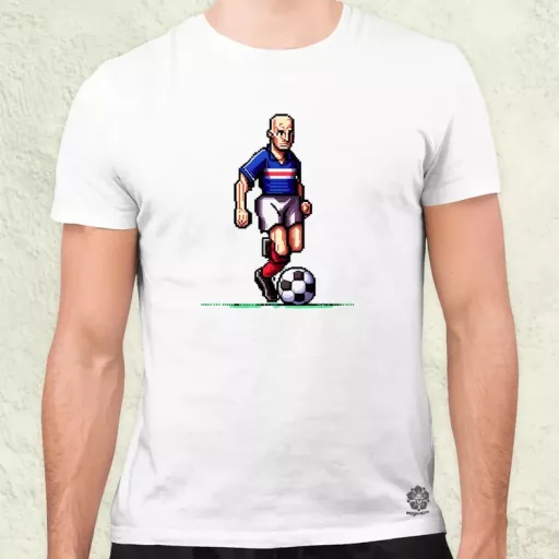 Zidane labdával pixelart férfi póló