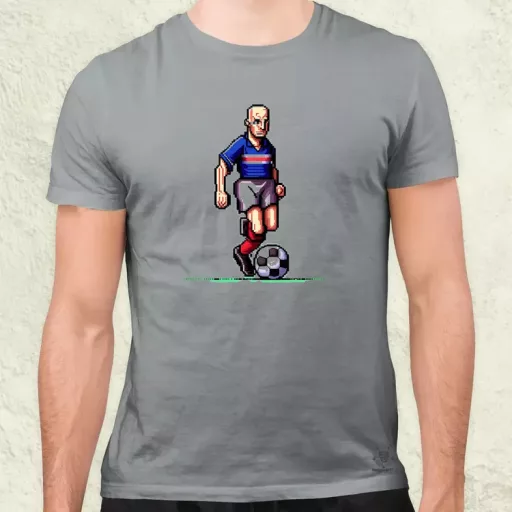 Zidane labdával pixelart férfi póló