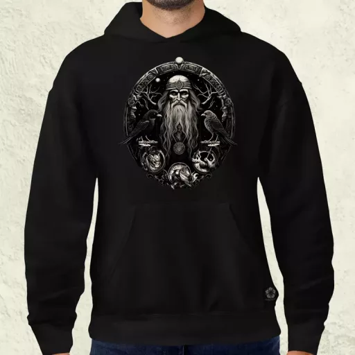 Odin és Hugin Munin amulett v1 férfi pulóver