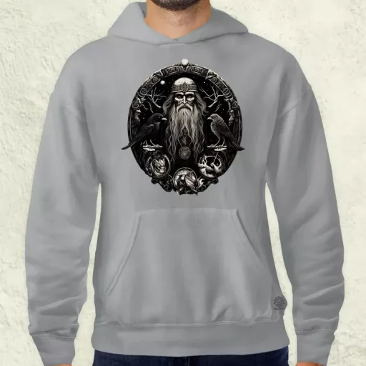 Odin és Hugin Munin amulett v1 férfi pulóver