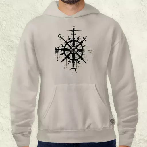 Vegvísir rúna v1 férfi pulóver